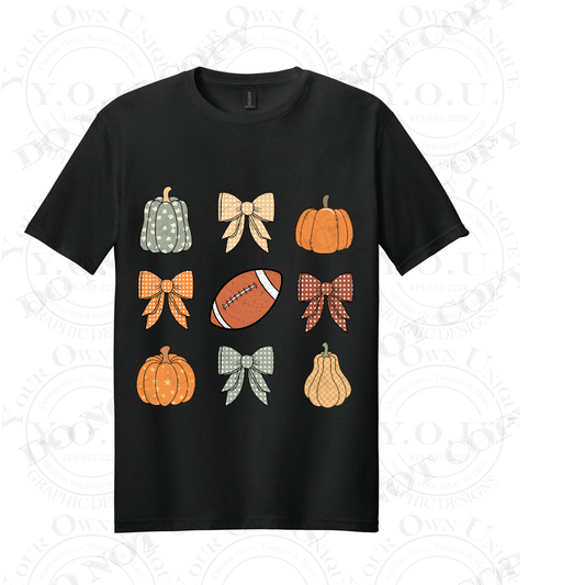 Bows, Pumpkins & Football (T-SHIRT)