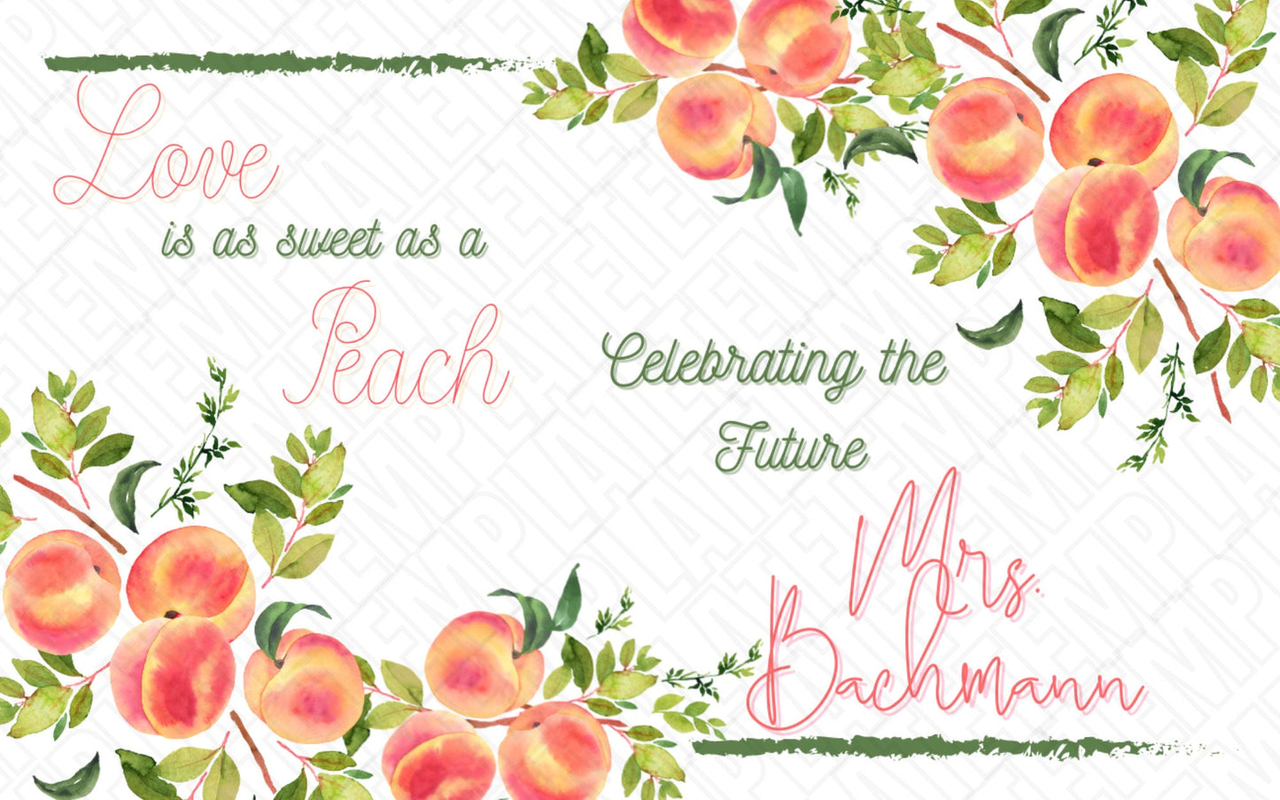 Peaches Invitation Template Digital Download